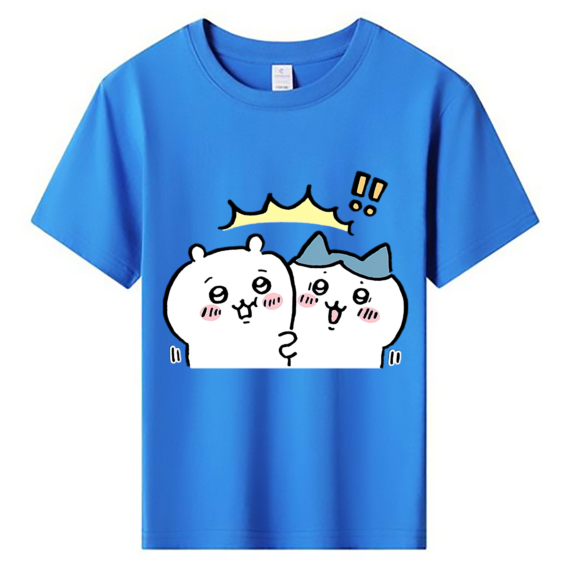 （画像用） ちいかわ ハチワレ Chii-kawa hachiware 綿100％キッズTシャツ（フロントプリント）